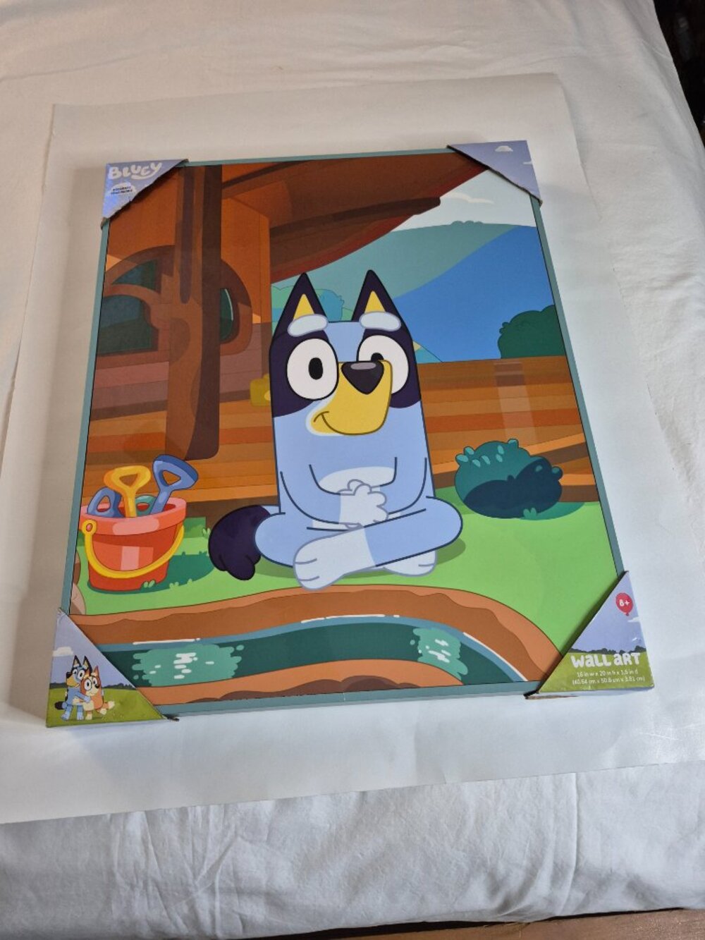 Bluey Sitting Disney License Wall Art - , 16" x 20" x 1.5" , New with Tag